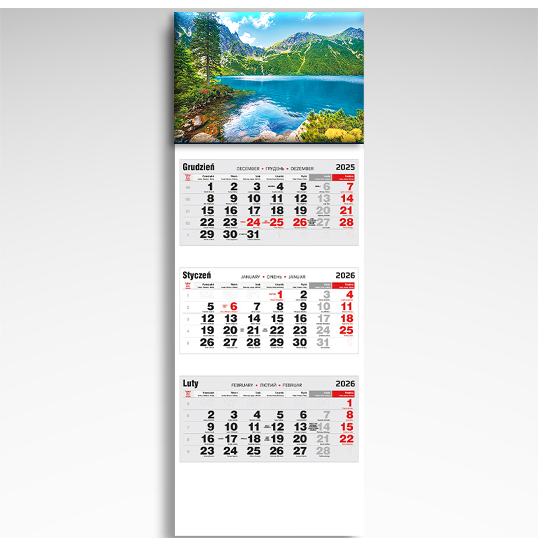 Kalendarz trójdzielny Morskie Oko (20szt) - 4 Kalendarz trójdzielny Morskie Oko 1