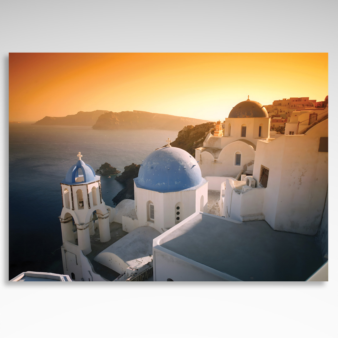 Kalendarz trójdzielny Zachód w Santorini