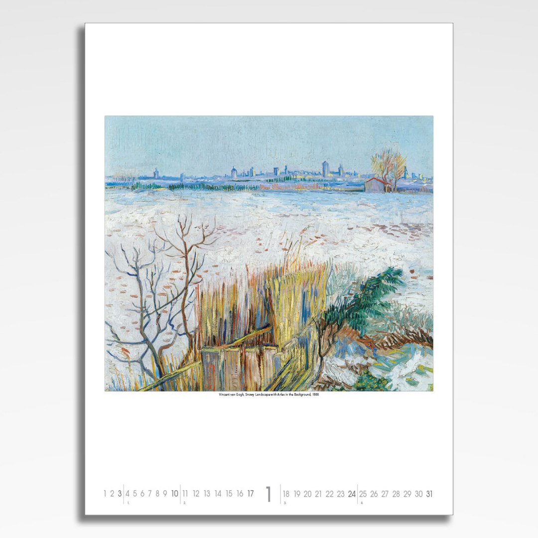 Kalendarz wieloplanszowy Vincent van Gogh (20szt.) - 4 kalendarz wieloplanszowy vincent van gogh, plansza styczeń z grafiką tematyczną