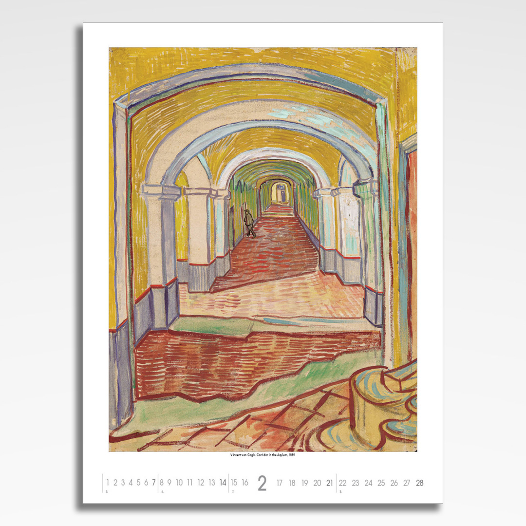 Kalendarz wieloplanszowy Vincent van Gogh (20szt.) - 5 kalendarz wieloplanszowy vincent van gogh, plansza luty z grafiką tematyczną