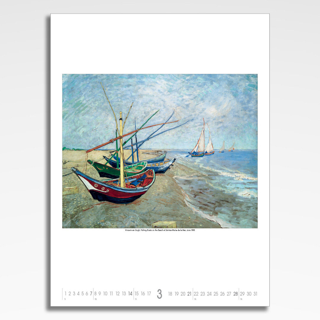 Kalendarz wieloplanszowy Vincent van Gogh (20szt.) - 6 kalendarz wieloplanszowy vincent van gogh, plansza marzec z grafiką tematyczną