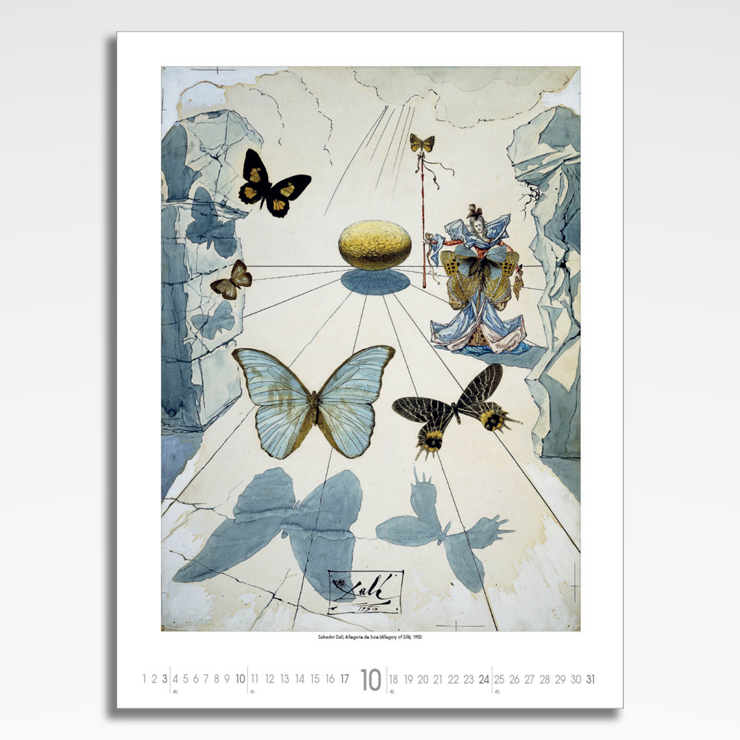 Kalendarz wieloplanszowy Salvador Dali (20szt.) - 13 kalendarz wieloplanszowy salvador dali, plansza październik z grafiką tematyczną