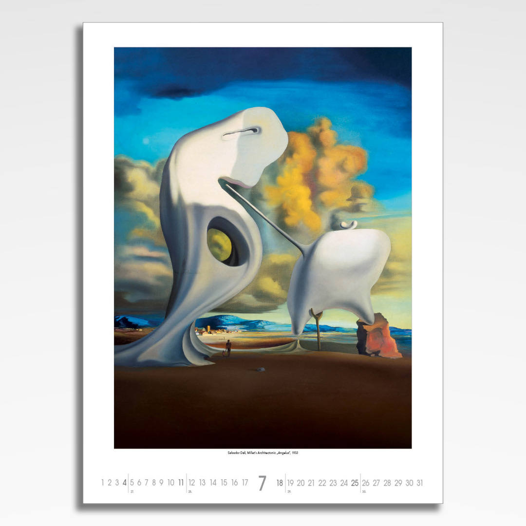 Kalendarz wieloplanszowy Salvador Dali (20szt.) - 10 kalendarz wieloplanszowy salvador dali, plansza lipiec z grafiką tematyczną