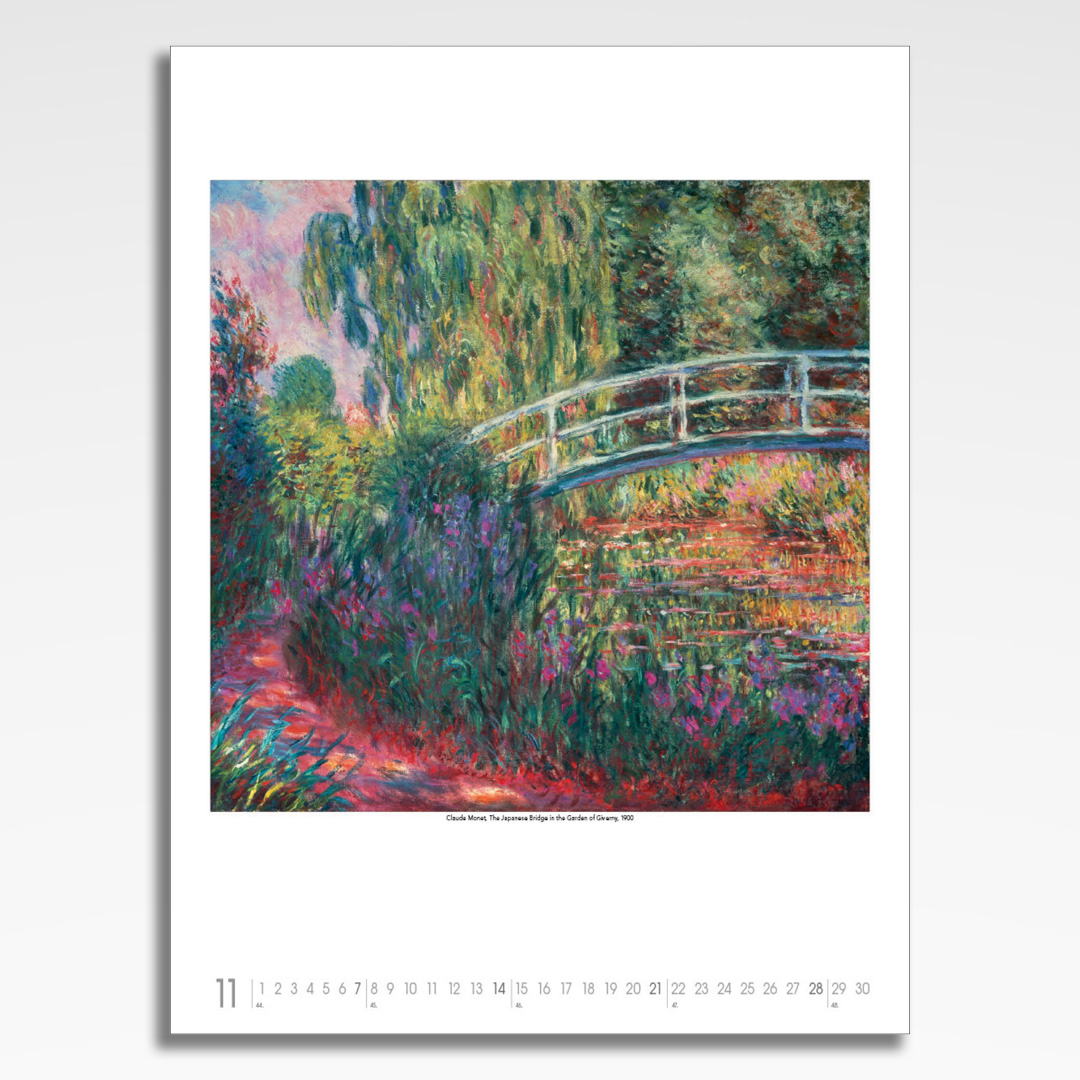 Kalendarz wieloplanszowy Claude Monet (20szt.) - 14 kalendarz wieloplanszowy claude monet, plansza listopad z grafiką tematyczną