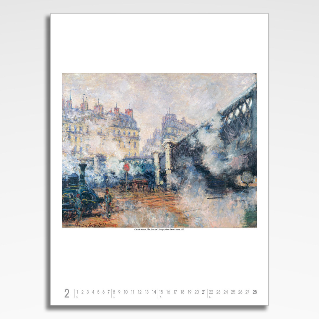 Kalendarz wieloplanszowy Claude Monet (20szt.) - 5 kalendarz wieloplanszowy claude monet, plansza luty z grafiką tematyczną