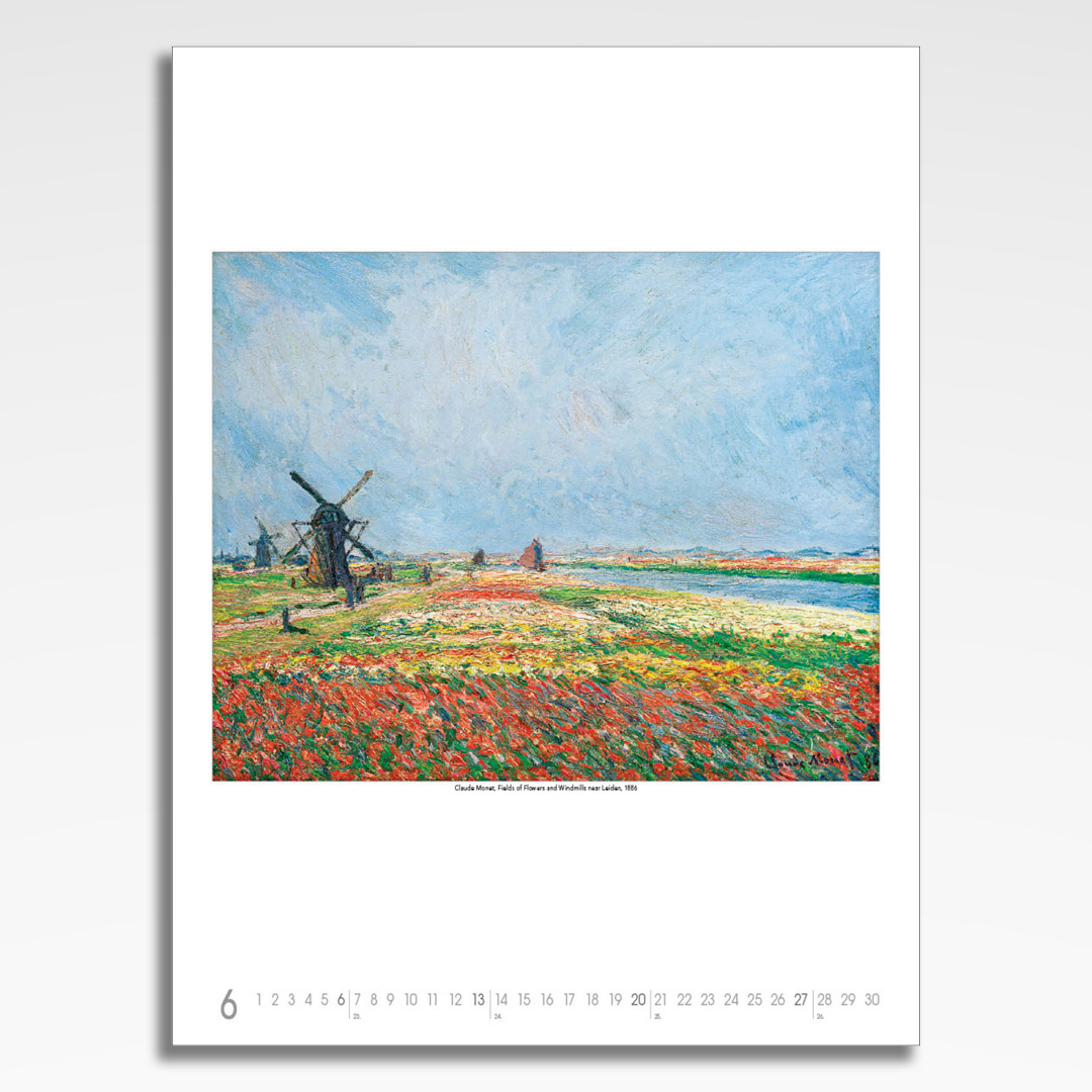 Kalendarz wieloplanszowy Claude Monet (20szt.) - 9 kalendarz wieloplanszowy claude monet, plansza czerwiec z grafiką tematyczną