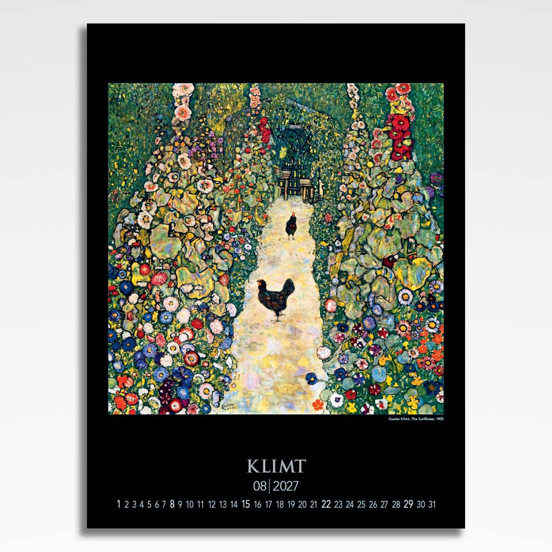 Kalendarz wieloplanszowy Gustav Klimt (20szt.) - 11 kalendarz wieloplanszowy gustav klimt, plansza sierpień z grafiką tematyczną