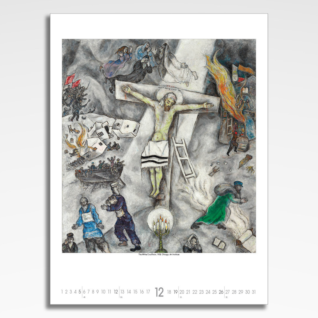 Kalendarz wieloplanszowy Marc Chagall (20szt.) - 15 kalendarz wieloplanszowy marc chagall, plansza grudzień z grafiką tematyczną