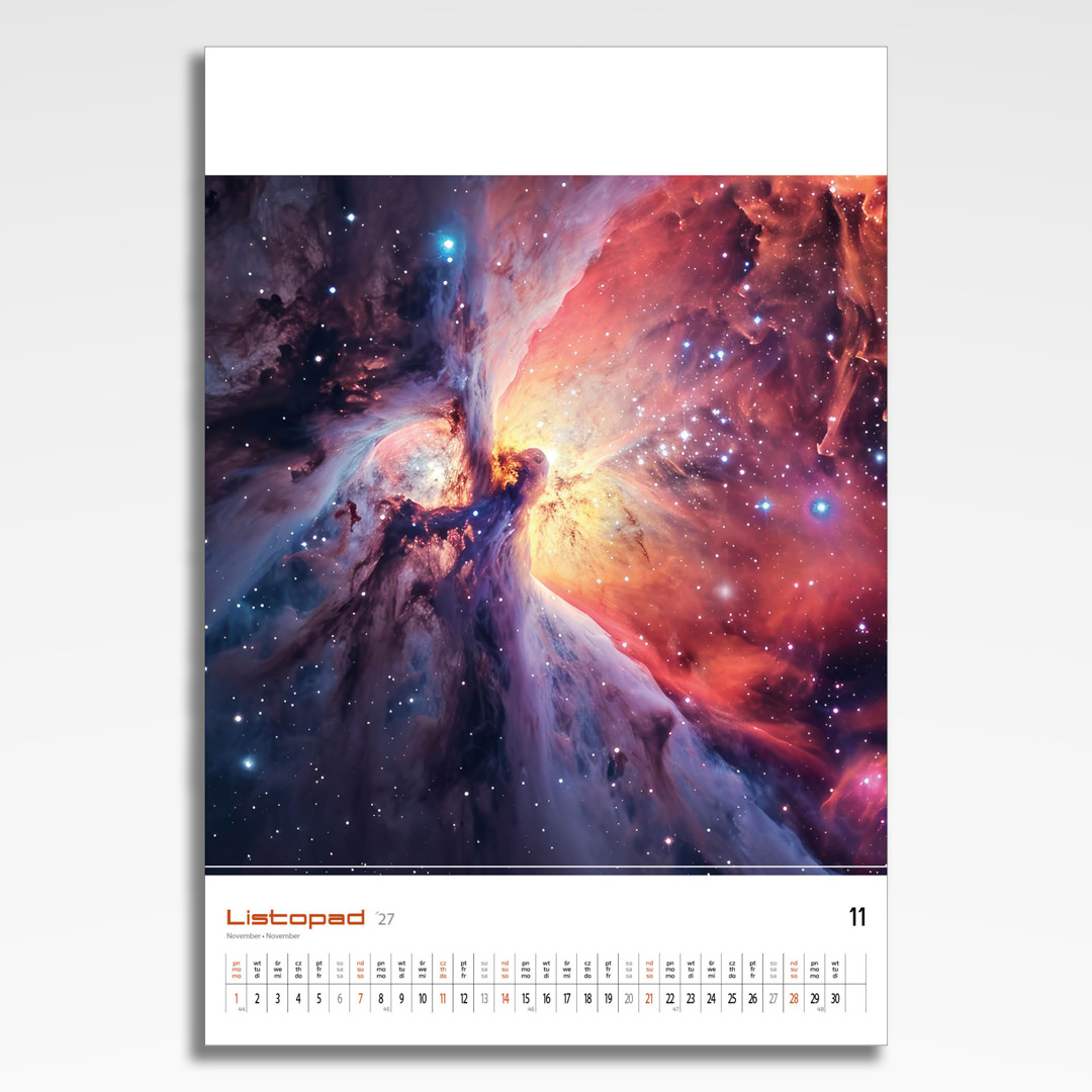 Kalendarz wieloplanszowy Space (20szt.) - 14 kalendarz wieloplanszowy space, plansza listopad z grafiką tematyczną