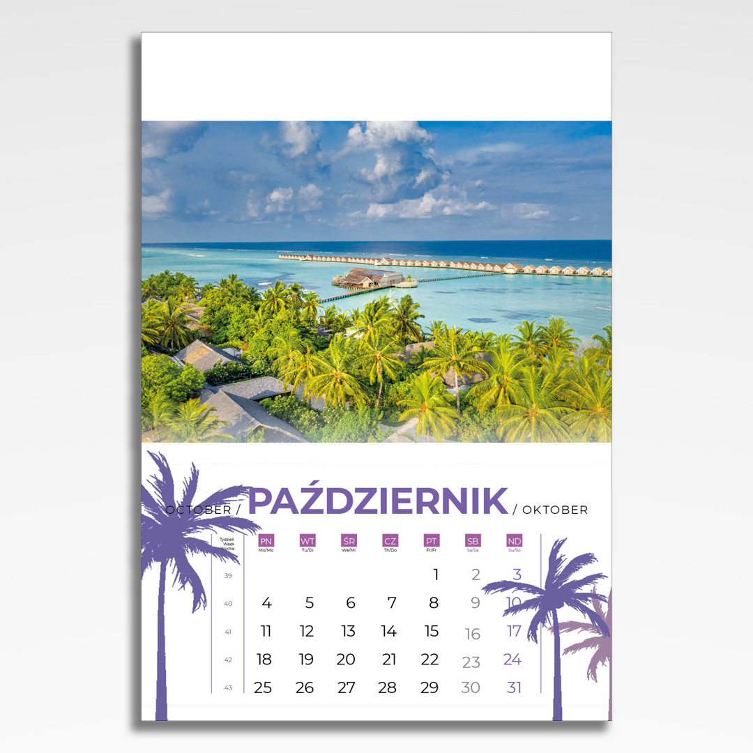 Kalendarz wieloplanszowy Sny Lata (20szt.) - 13 kalendarz wieloplanszowy sny lata, plansza październik z grafiką tematyczną