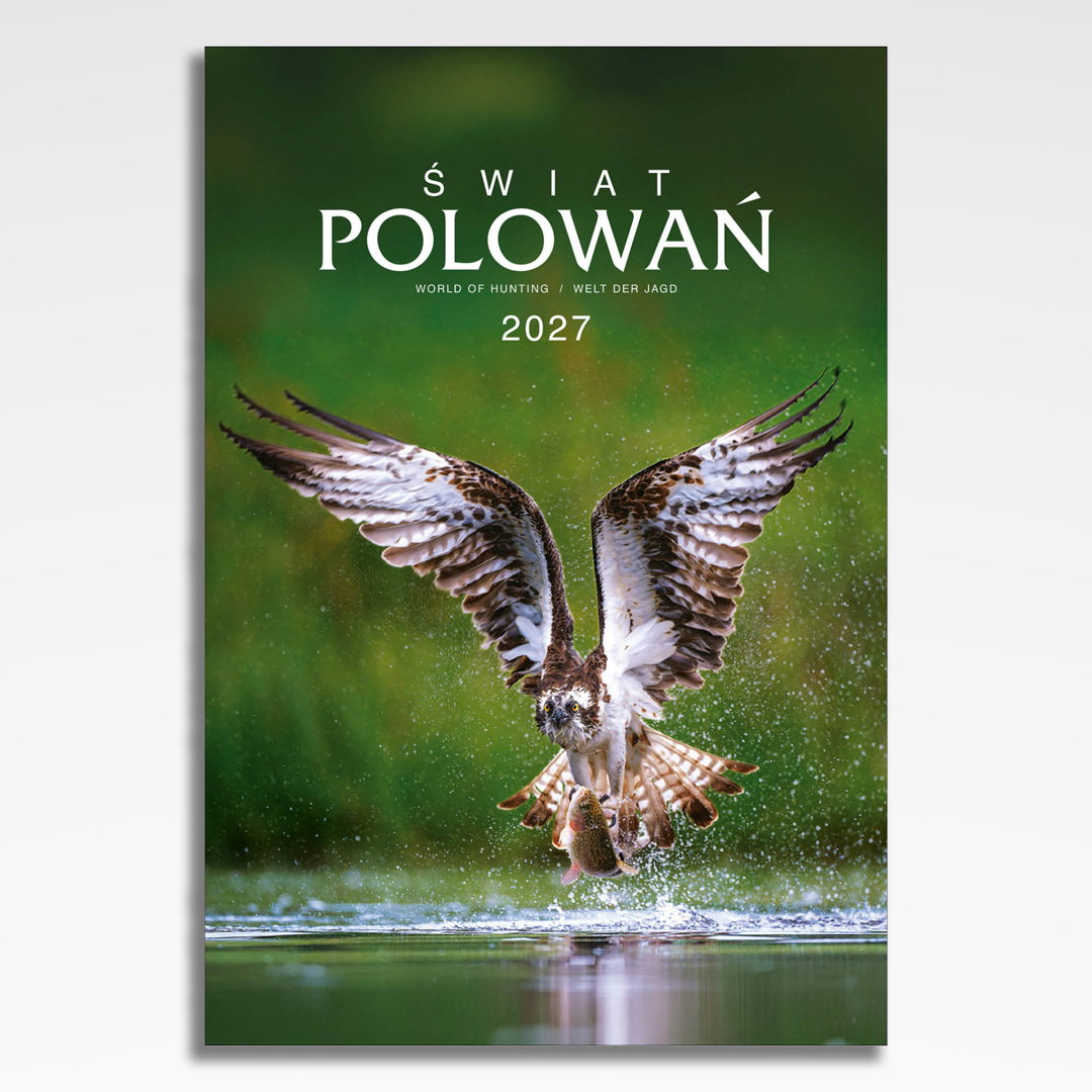 Kalendarz wieloplanszowy Świat Polowań (20szt.) - 3 kalendarz wieloplanszowy świat polowan, okładka kalendarza z grafiką tematyczną i spiralą Wire-O