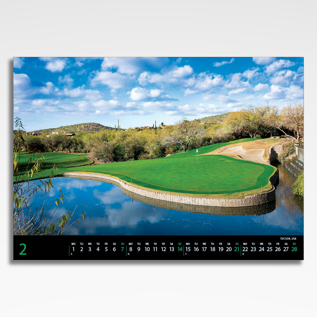 Kalendarz wieloplanszowy Golf (20szt.) - 5 kalendarz wieloplanszowy golf, plansza luty z grafiką tematyczną