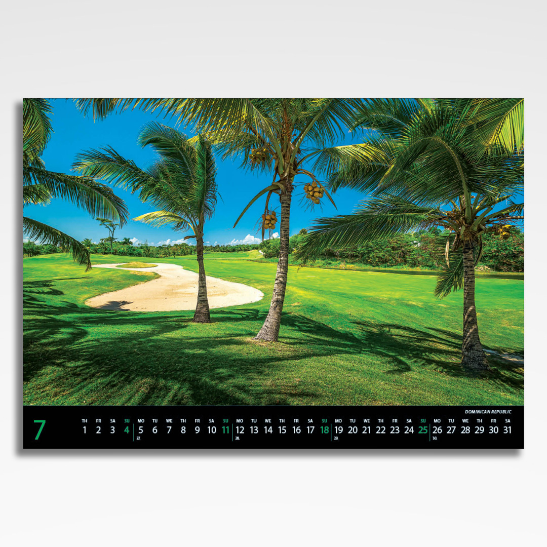 Kalendarz wieloplanszowy Golf (20szt.) - 10 kalendarz wieloplanszowy golf, plansza lipiec z grafiką tematyczną