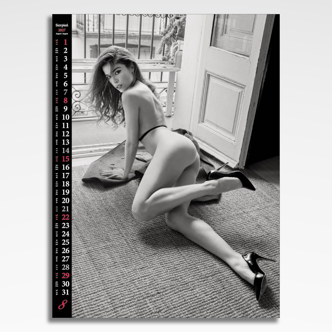 Kalendarz wieloplanszowy Erotic Moments (20szt.) - 11 kalendarz wieloplanszowy erotic moments, plansza sierpień z grafiką tematyczną
