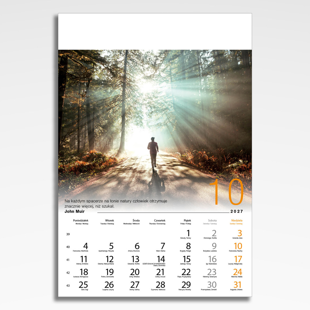 Kalendarz wieloplanszowy Inspiracje (20szt.) - 13 kalendarz wieloplanszowy inspiracje, plansza październik z grafiką tematyczną